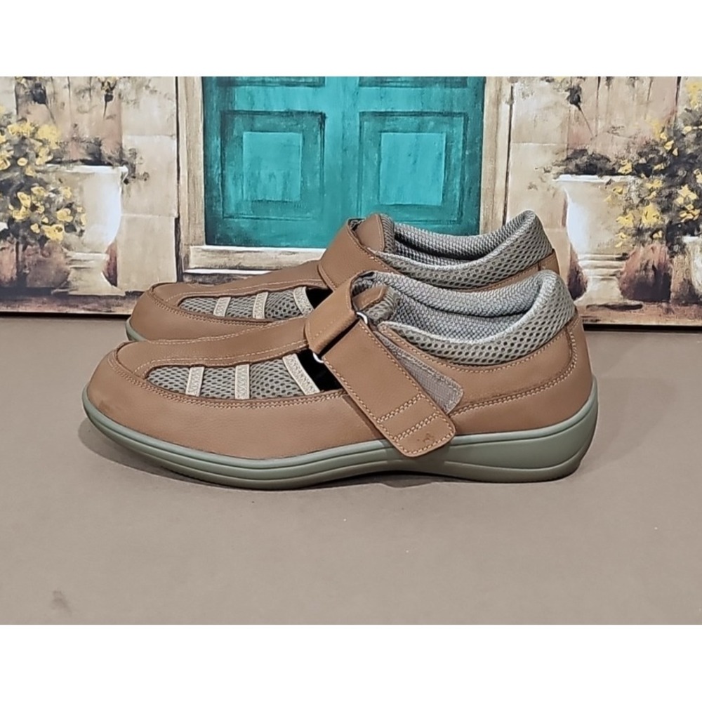 ORTHOFEET‎ Women's Shoes Camel Brown Leather  Fisherman Sandals Size 10 B